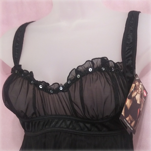 MEDIUM scoop neck babydoll and thong - Picture 3 of 8